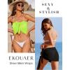 imageEkouaer 2 Pcs Sarong Coverups for Women Beach Wrap Skirt Chiffon Swimsuit Coverup for Swimwear SXXLFluorescent GreenBlack