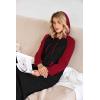 imageEkouaer Sleepwear Women Long Sleeve Hooded Nightgown Contrast Color Full Length Loungewear with Pocket S4XLBlackRed