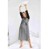imageEkouaer Sleepwear Women Long Sleeve Hooded Nightgown Contrast Color Full Length Loungewear with Pocket S4XLDark Grey