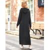 imageEkouaer Sleepwear Women Long Sleeve Hooded Nightgown Contrast Color Full Length Loungewear with Pocket S4XLDark Grey Rainbow