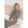 imageEkouaer Sleepwear Women Long Sleeve Hooded Nightgown Contrast Color Full Length Loungewear with Pocket S4XLLeopard