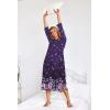 imageEkouaer Sleepwear Women Long Sleeve Hooded Nightgown Contrast Color Full Length Loungewear with Pocket S4XLPurple Flower