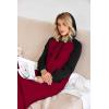 imageEkouaer Sleepwear Women Long Sleeve Hooded Nightgown Contrast Color Full Length Loungewear with Pocket S4XLWine Red
