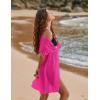 imageEkouaer Womens Chiffon Sheer Cardigan Cover UpsPeach Pink