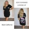 imageEkouaer Womens Swimsuit Beach Cover Up Short Sleeve Cover Ups for Swimwear Bathing Suit Coverups SXXXLBlack California