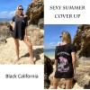 imageEkouaer Womens Swimsuit Beach Cover Up Short Sleeve Cover Ups for Swimwear Bathing Suit Coverups SXXXLBlack California