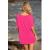 imageEkouaer Womens Swimsuit Beach Cover Up Short Sleeve Cover Ups for Swimwear Bathing Suit Coverups SXXXLHot Pink