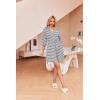 imageEkouaer Robes for Women Waffle Knit Bathrobe Soft Lightweight Knee Length Loungewear SXXLBlack Stripe
