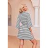 imageEkouaer Robes for Women Waffle Knit Bathrobe Soft Lightweight Knee Length Loungewear SXXLBlack Stripe