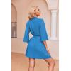 imageEkouaer Robes for Women Waffle Knit Bathrobe Soft Lightweight Knee Length Loungewear SXXLBlue