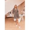 imageEkouaer Robes for Women Waffle Knit Bathrobe Soft Lightweight Knee Length Loungewear SXXLBrown