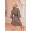 imageEkouaer Robes for Women Waffle Knit Bathrobe Soft Lightweight Knee Length Loungewear SXXLBrown