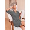 imageEkouaer Robes for Women Waffle Knit Bathrobe Soft Lightweight Knee Length Loungewear SXXLDark Grey