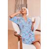 imageEkouaer Robes for Women Waffle Knit Bathrobe Soft Lightweight Knee Length Loungewear SXXLFloral Blue