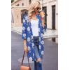 imageEkouaer Robes for Women Waffle Knit Bathrobe Soft Lightweight Knee Length Loungewear SXXLFloral Leopard Blue