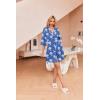 imageEkouaer Robes for Women Waffle Knit Bathrobe Soft Lightweight Knee Length Loungewear SXXLFloral Leopard Blue
