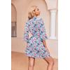 imageEkouaer Robes for Women Waffle Knit Bathrobe Soft Lightweight Knee Length Loungewear SXXLFloral Red Purple