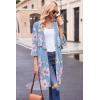imageEkouaer Robes for Women Waffle Knit Bathrobe Soft Lightweight Knee Length Loungewear SXXLFloral White Pink