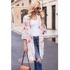 imageEkouaer Robes for Women Waffle Knit Bathrobe Soft Lightweight Knee Length Loungewear SXXLFloral White Red