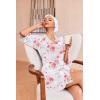 imageEkouaer Robes for Women Waffle Knit Bathrobe Soft Lightweight Knee Length Loungewear SXXLFloral White Red