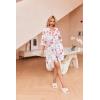 imageEkouaer Robes for Women Waffle Knit Bathrobe Soft Lightweight Knee Length Loungewear SXXLFloral White Red