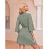 imageEkouaer Robes for Women Waffle Knit Bathrobe Soft Lightweight Knee Length Loungewear SXXLLight Green