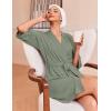 imageEkouaer Robes for Women Waffle Knit Bathrobe Soft Lightweight Knee Length Loungewear SXXLLight Green