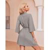 imageEkouaer Robes for Women Waffle Knit Bathrobe Soft Lightweight Knee Length Loungewear SXXLLight Grey