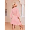 imageEkouaer Robes for Women Waffle Knit Bathrobe Soft Lightweight Knee Length Loungewear SXXLLight Pink