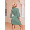 imageEkouaer Robes for Women Waffle Knit Bathrobe Soft Lightweight Knee Length Loungewear SXXLMint Green