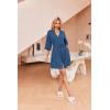 imageEkouaer Robes for Women Waffle Knit Bathrobe Soft Lightweight Knee Length Loungewear SXXLRoyal Blue