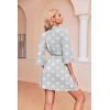 imageEkouaer Robes for Women Waffle Knit Bathrobe Soft Lightweight Knee Length Loungewear SXXLStar Gray