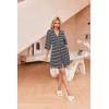 imageEkouaer Robes for Women Waffle Knit Bathrobe Soft Lightweight Knee Length Loungewear SXXLWhite Stripe