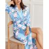 imageEkouaer Silk Robes for Women Long Satin Bride Bridesmaid Wedding Party Robes Lightweight Sexy Sleepwear with PocketsPrinted 1