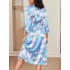 imageEkouaer Silk Robes for Women Long Satin Bride Bridesmaid Wedding Party Robes Lightweight Sexy Sleepwear with PocketsPrinted 1