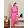 imageEkouaer Silk Robes for Women Long Satin Bride Bridesmaid Wedding Party Robes Lightweight Sexy Sleepwear with PocketsPrinted 2