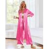 imageEkouaer Silk Robes for Women Long Satin Bride Bridesmaid Wedding Party Robes Lightweight Sexy Sleepwear with PocketsPrinted 2