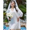 imageEkouaer Sleepwear Womens Satin Nightgown with Robes Set 2 Piece Sexy Lace Cami NightwearWhite