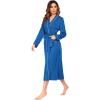 imageEkouaer Women Kimono Robes Full Length Knit Bathrobe Lightweight Soft Sleepwear Vneck Casual Ladies Loungewear SXXLBlue