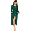 imageEkouaer Women Kimono Robes Full Length Knit Bathrobe Lightweight Soft Sleepwear Vneck Casual Ladies Loungewear SXXLDark Green