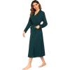 imageEkouaer Women Kimono Robes Full Length Knit Bathrobe Lightweight Soft Sleepwear Vneck Casual Ladies Loungewear SXXLDeep Green