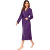 imageEkouaer Women Kimono Robes Full Length Knit Bathrobe Lightweight Soft Sleepwear Vneck Casual Ladies Loungewear SXXLDeep Purple