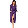imageEkouaer Women Kimono Robes Full Length Knit Bathrobe Lightweight Soft Sleepwear Vneck Casual Ladies Loungewear SXXLDeep Purple