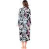 imageEkouaer Women Kimono Robes Full Length Knit Bathrobe Lightweight Soft Sleepwear Vneck Casual Ladies Loungewear SXXLFloral Black Leaves