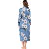 imageEkouaer Women Kimono Robes Full Length Knit Bathrobe Lightweight Soft Sleepwear Vneck Casual Ladies Loungewear SXXLFloral Light Blue