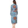 imageEkouaer Women Kimono Robes Full Length Knit Bathrobe Lightweight Soft Sleepwear Vneck Casual Ladies Loungewear SXXLFloral Mandala Blue