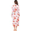 imageEkouaer Women Kimono Robes Full Length Knit Bathrobe Lightweight Soft Sleepwear Vneck Casual Ladies Loungewear SXXLFloral White