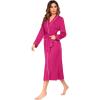 imageEkouaer Women Kimono Robes Full Length Knit Bathrobe Lightweight Soft Sleepwear Vneck Casual Ladies Loungewear SXXLHot Pink