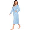 imageEkouaer Women Kimono Robes Full Length Knit Bathrobe Lightweight Soft Sleepwear Vneck Casual Ladies Loungewear SXXLLight Blue