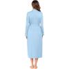imageEkouaer Women Kimono Robes Full Length Knit Bathrobe Lightweight Soft Sleepwear Vneck Casual Ladies Loungewear SXXLLight Blue